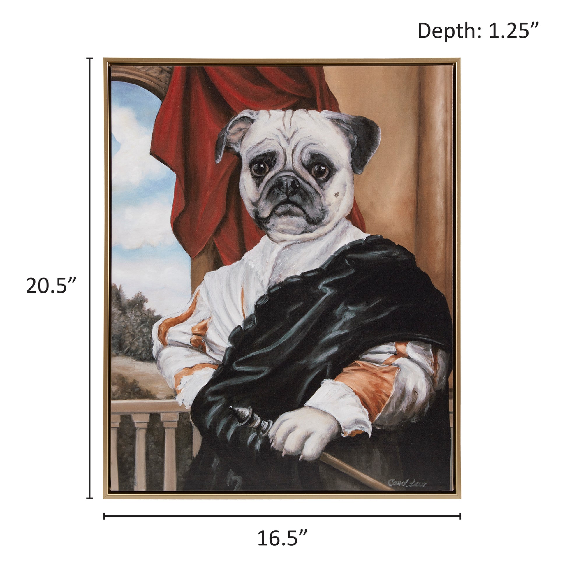 Madison Park Captain's Guard Pug Framed Canvas Wall Art