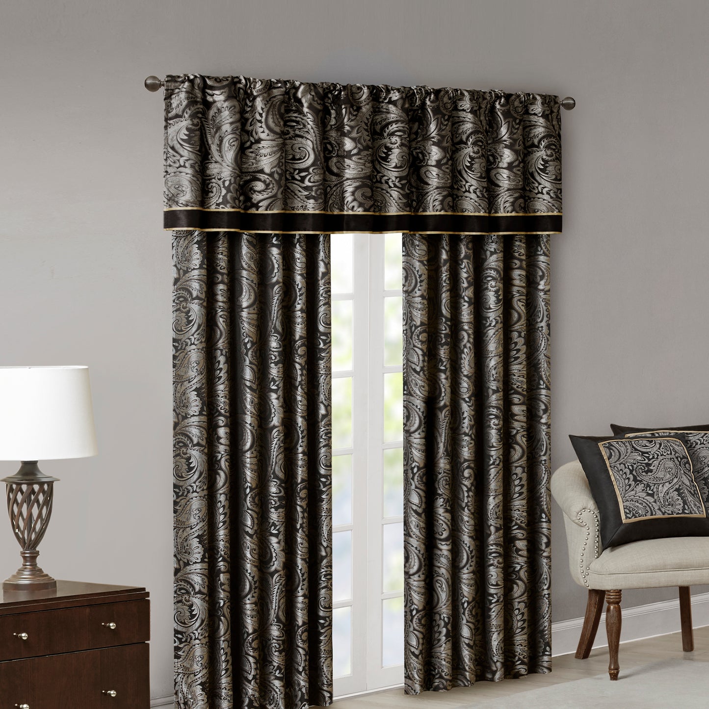 Madison Park Jacquard Window Valance