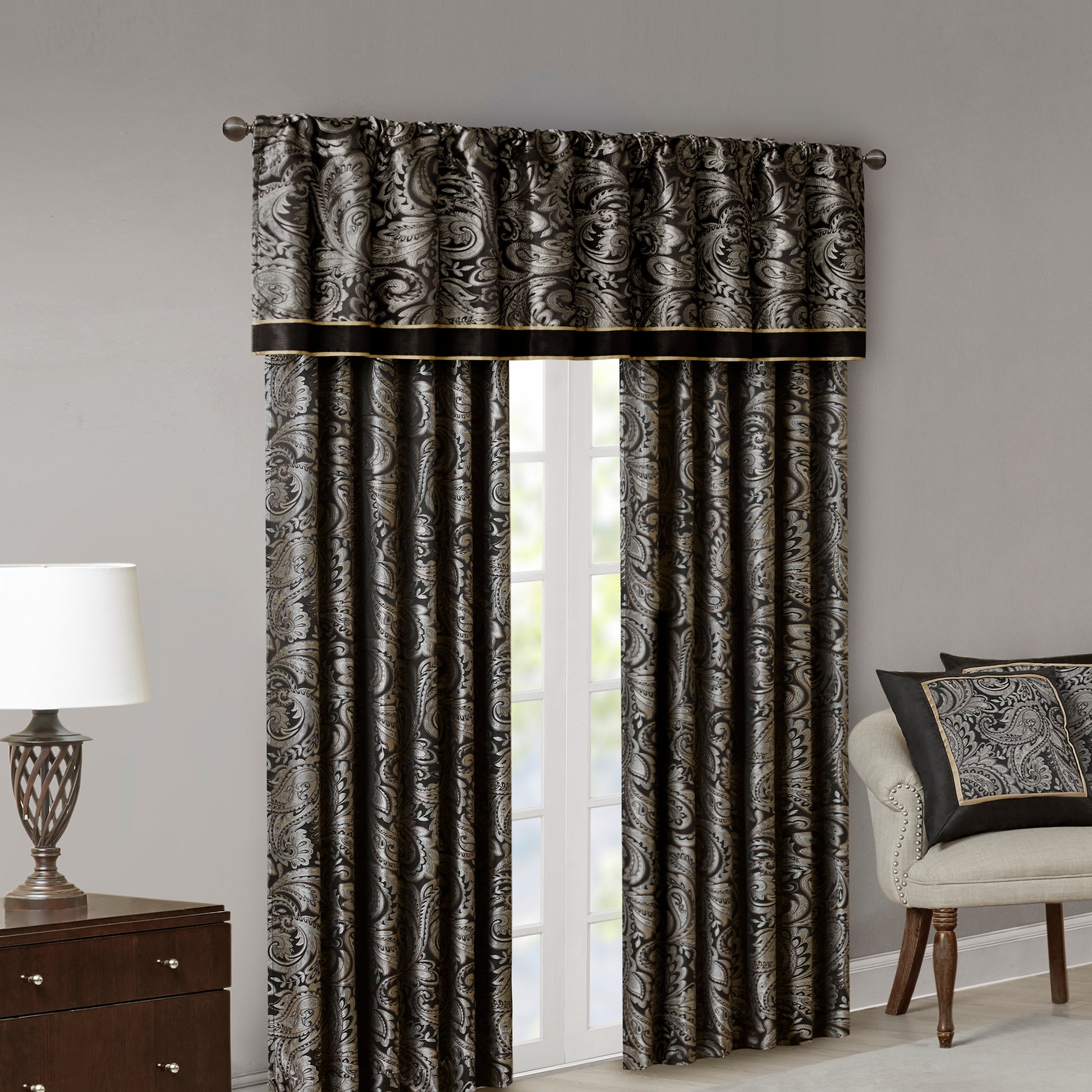 Madison Park Jacquard Window Valance