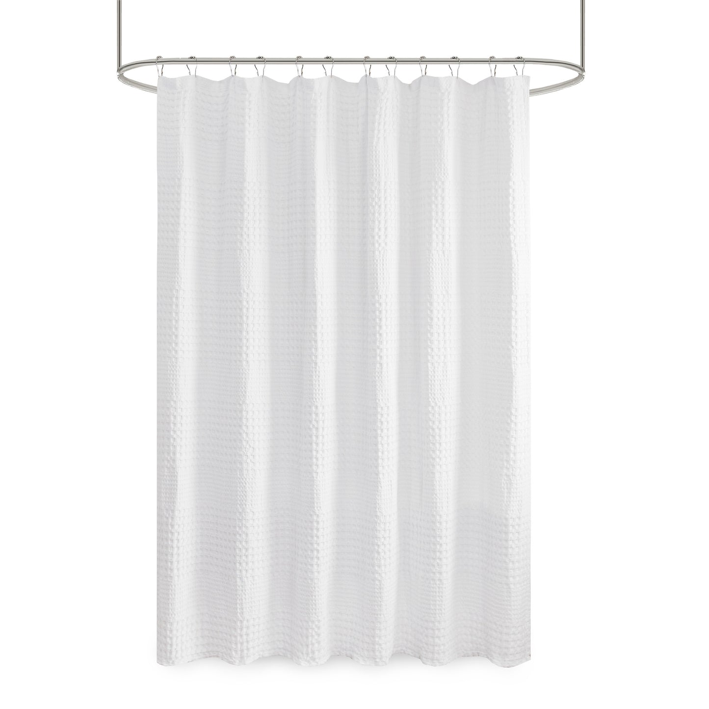 Madison Park Super Waffle Textured Solid Shower Curtain