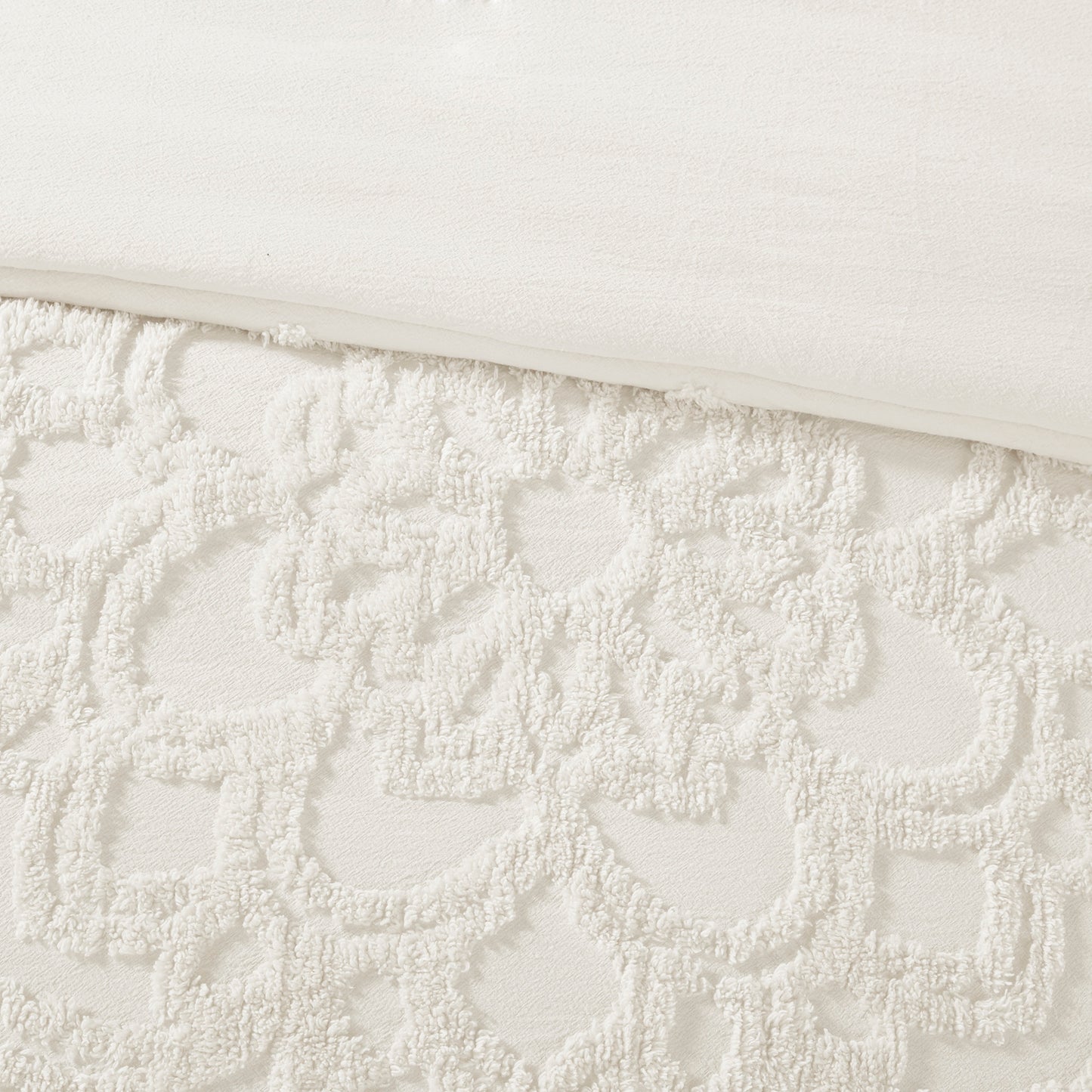 Madison Park 3-Piece Tufted Cotton Chenille Medallion Duvet Cover Set
