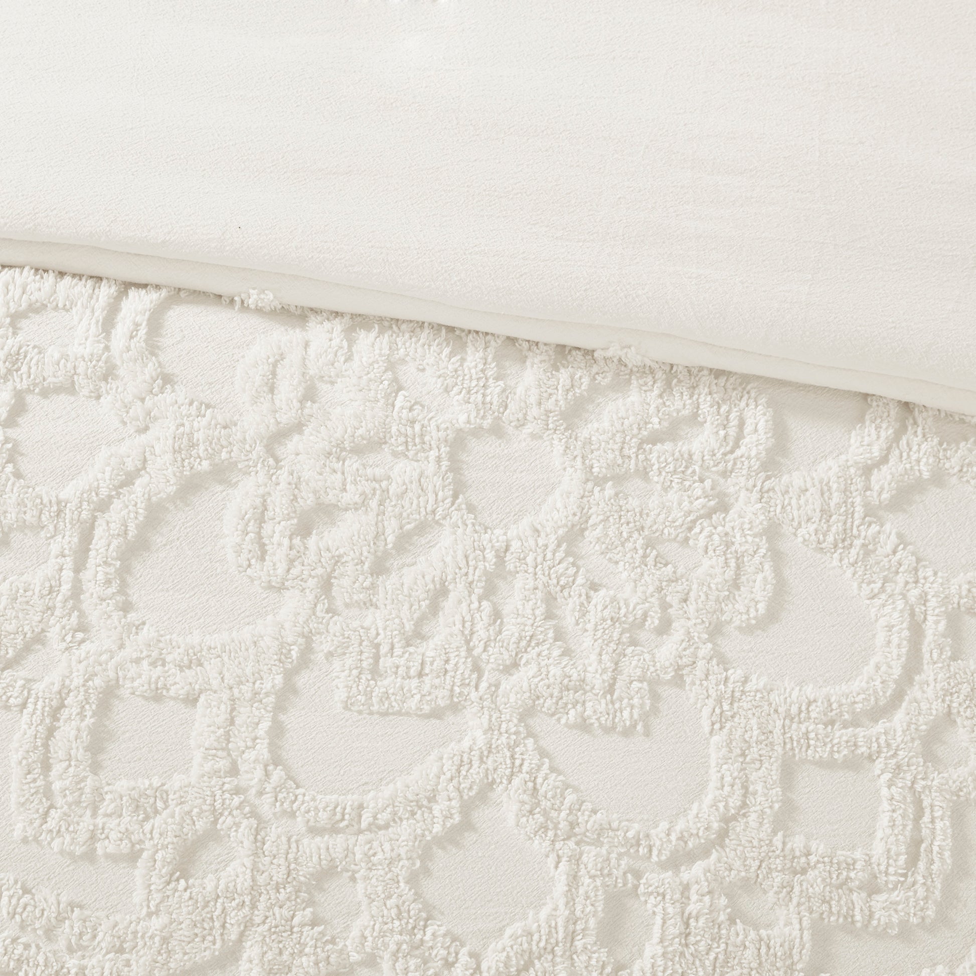Madison Park 3-Piece Tufted Cotton Chenille Medallion Duvet Cover Set