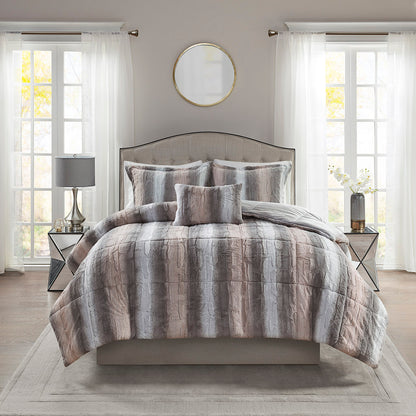 Madison Park 4PC Faux Fur Comforter Set