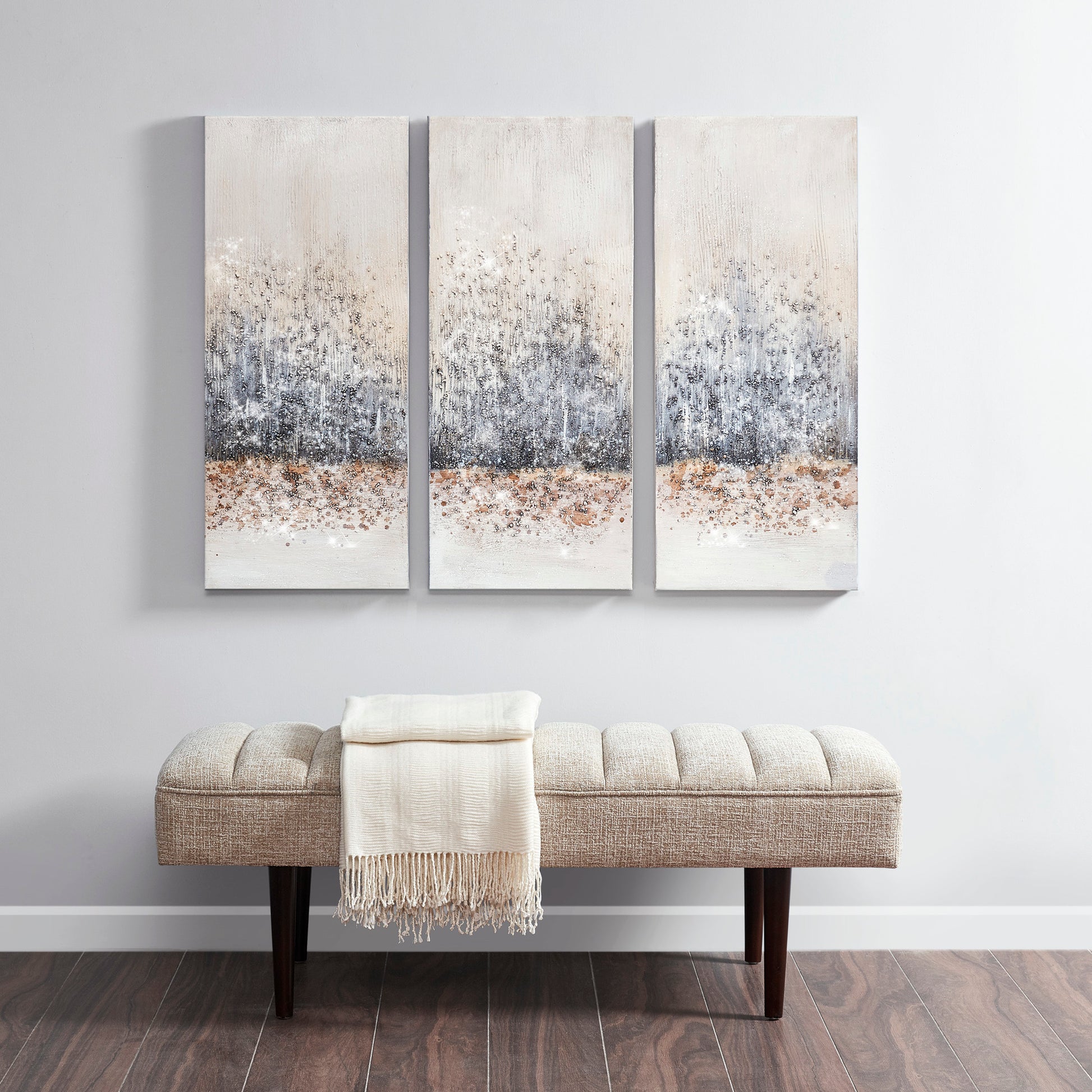 Madison Park Hand Embellished 3-Piece Canvas Wall Art Set