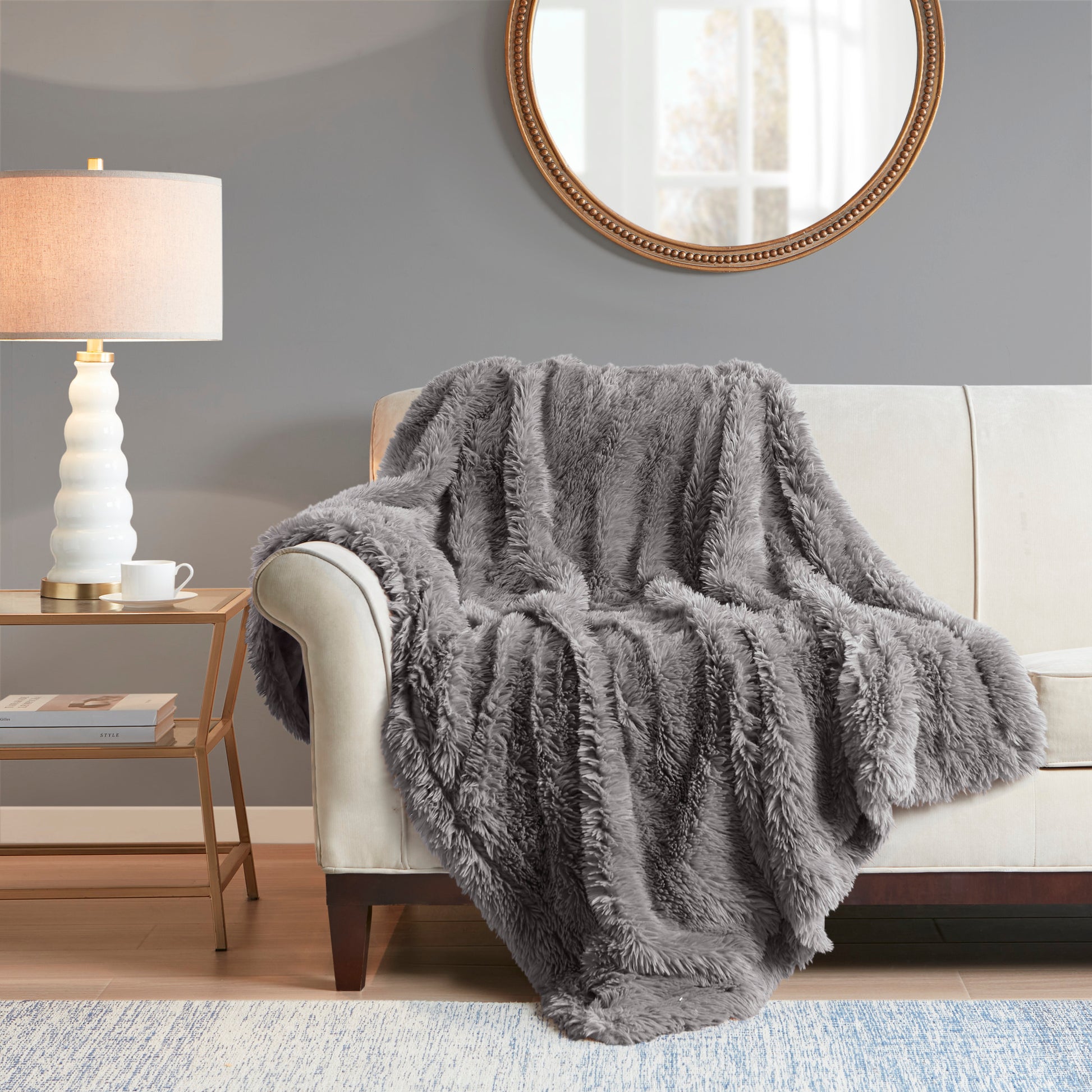 Madison Park Faux Fur Throw 50x60"