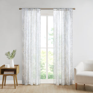 Yara Botanical Printed Texture Sheer Window Pair