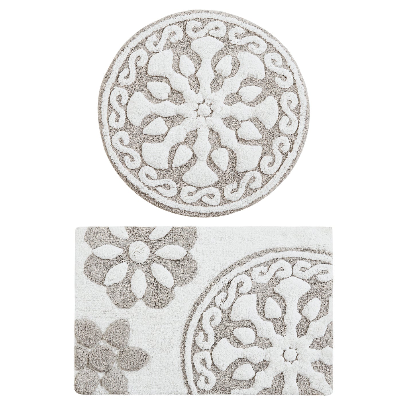 Madison Park Medallion Cotton Tufted Bath Rug