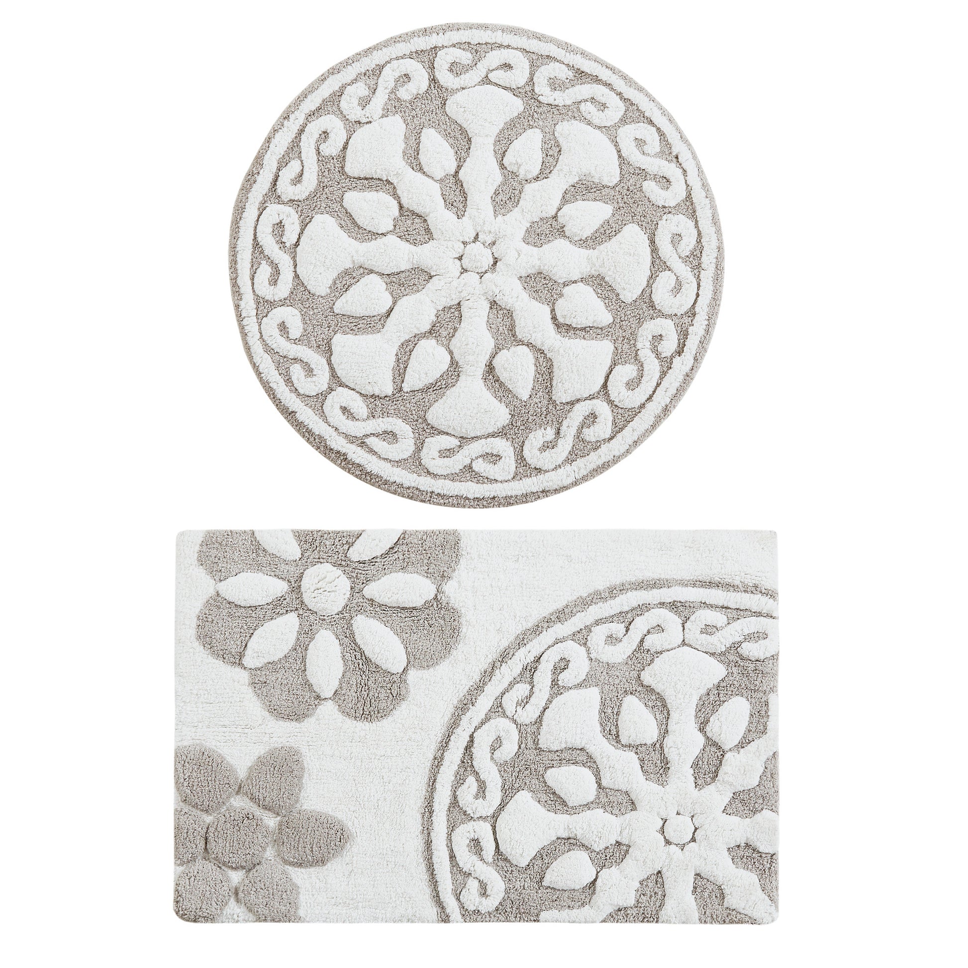 Madison Park Medallion Cotton Tufted Bath Rug