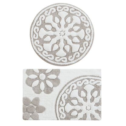 Madison Park Medallion Cotton Tufted Bath Rug