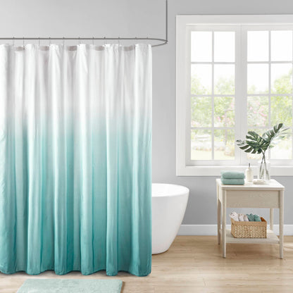 Madison Park Ombre Printed Seersucker Shower Curtain