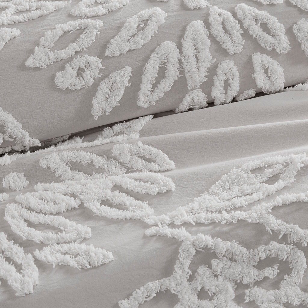 Madison Park 3 Piece Tufted Cotton Chenille Floral Comforter Set