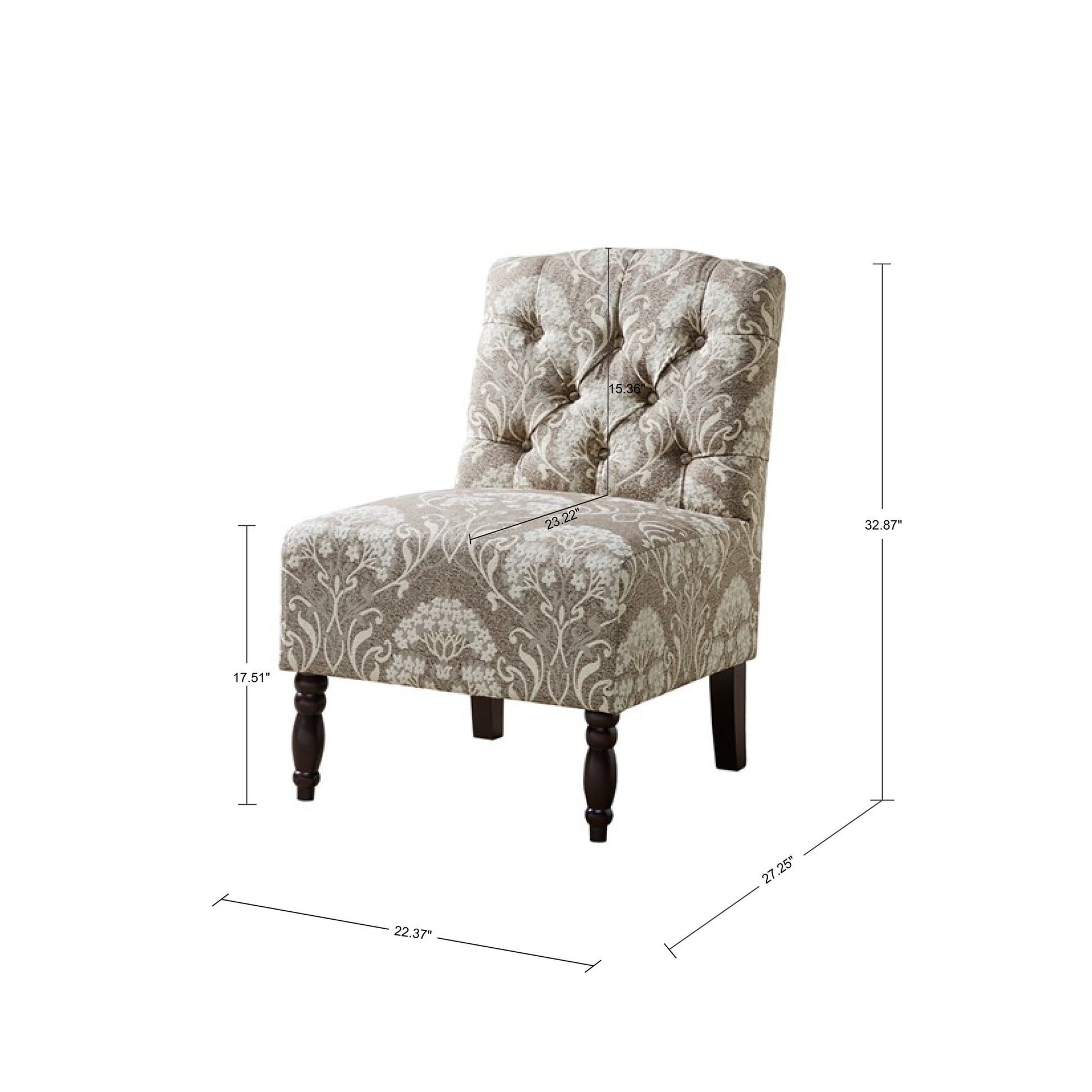 Madison Park Tufted Armless Chair