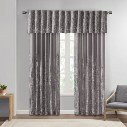 Madison Park Faux Silk Embroidered Window Valance