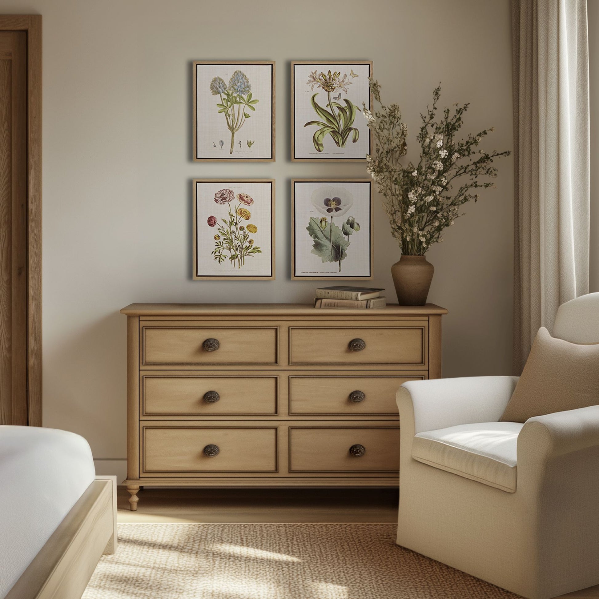 Madison Park 4-piece Botanical Illustration Framed Canvas Wall Art Set