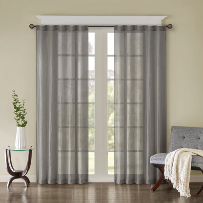 Madison Park Solid Crushed Curtain Panel Pair