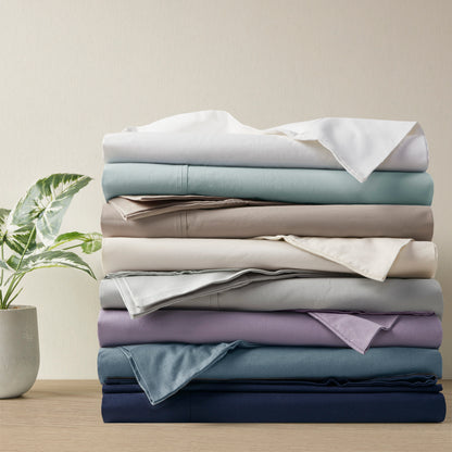 Madison Park 200 Thread Count Relaxed Cotton Percale Sheet Set