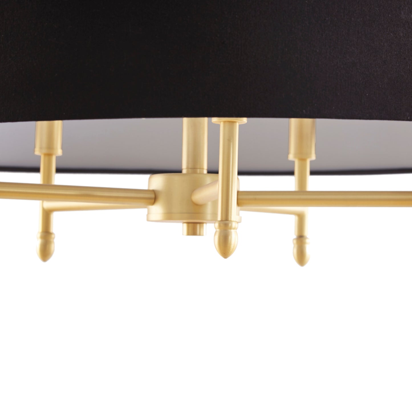 Hampton Hill Presidio 5-Light Dimmable Chandelier with Drum-shaped Fabric Shade & Adjustable Height