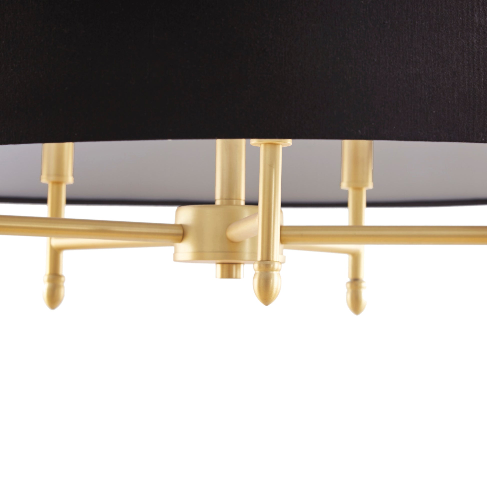 Hampton Hill Presidio 5-Light Dimmable Chandelier with Drum-shaped Fabric Shade & Adjustable Height