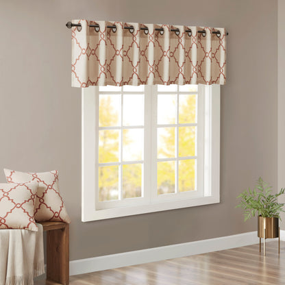 Madison Park Fretwork Print Grommet Top Window Valance
