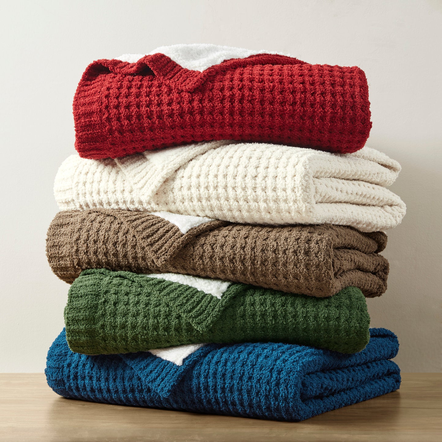 Madison Park Waffle Knit Chenille Throw