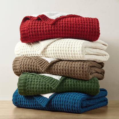 Madison Park Waffle Knit Chenille Throw