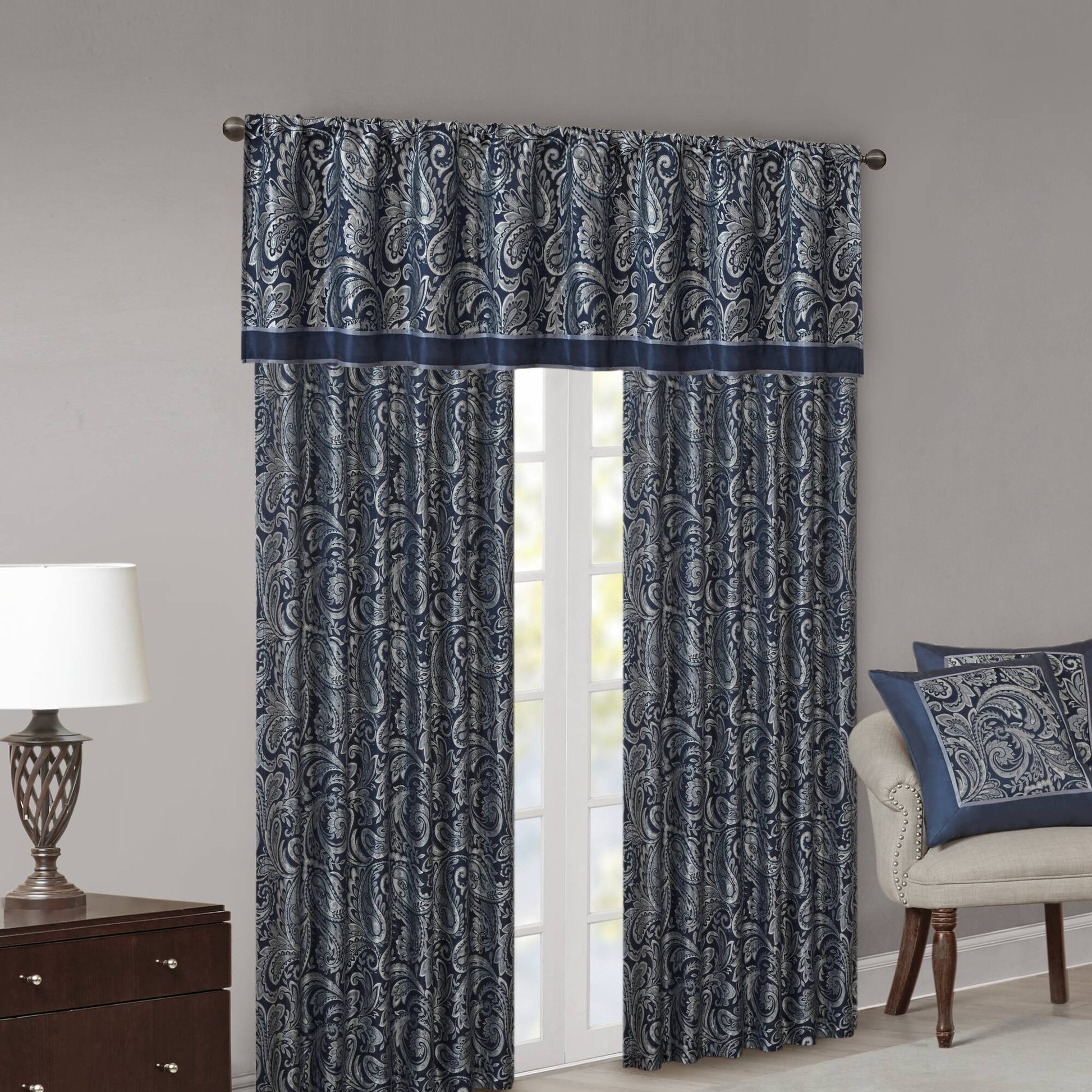 Madison Park Jacquard Curtain Panel Pair