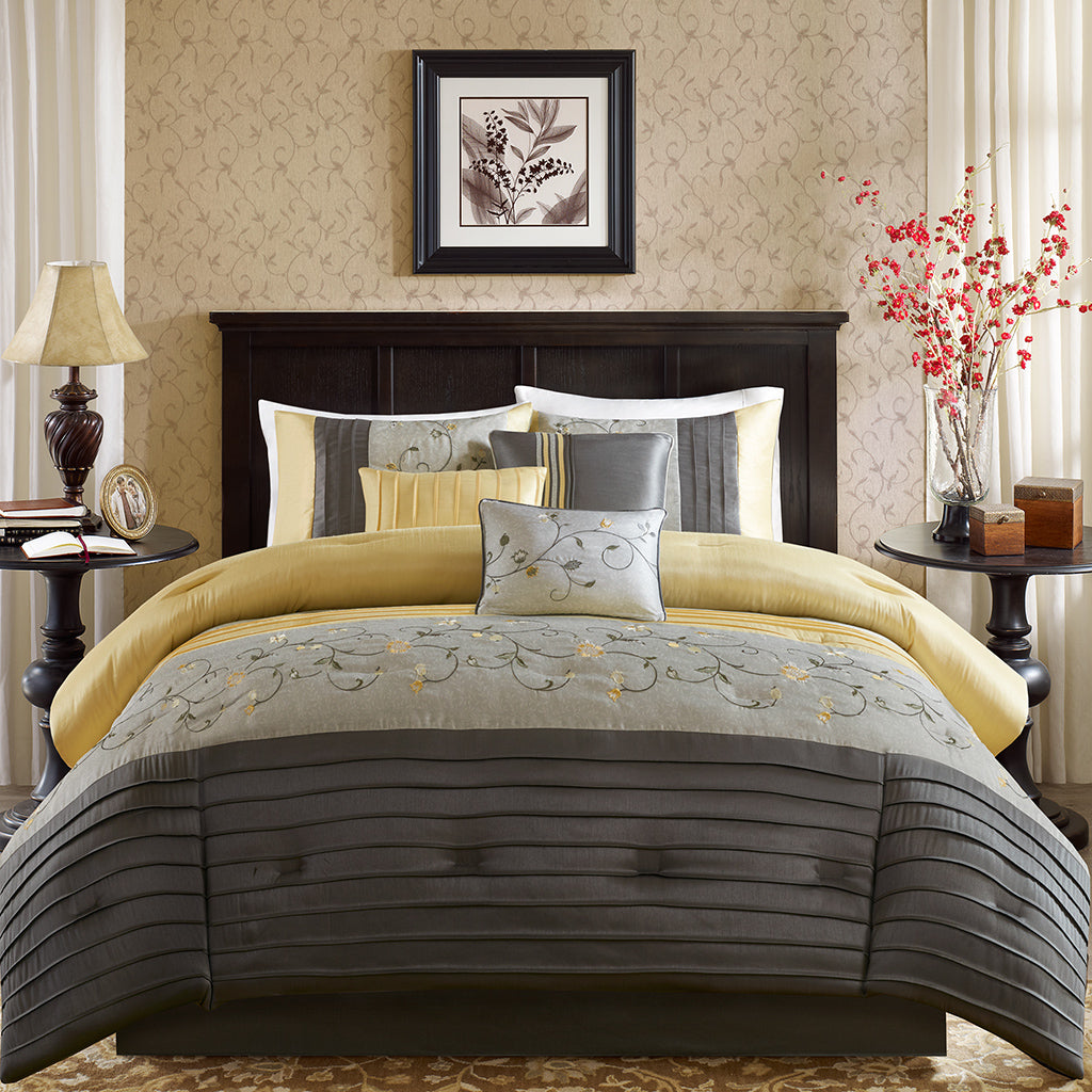 Madison Park Embroidered 7 Piece Comforter Set