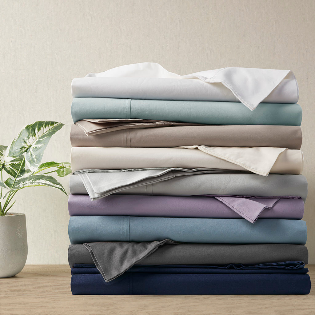 Madison Park 200 Thread Count Relaxed Cotton Percale Sheet Set