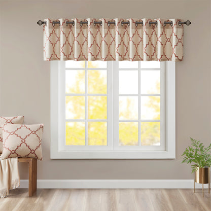 Madison Park Fretwork Print Grommet Top Window Valance