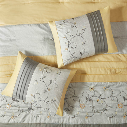 Madison Park Embroidered 7 Piece Comforter Set