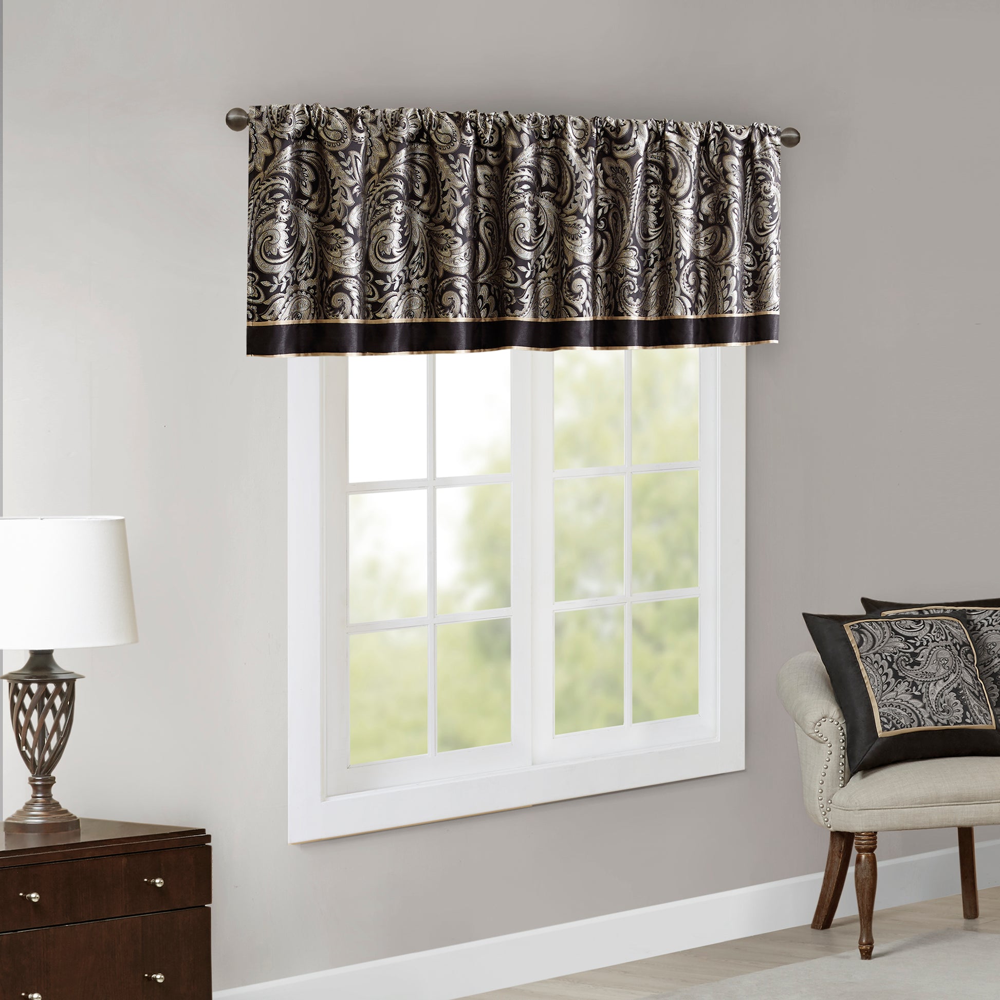 Madison Park Jacquard Window Valance