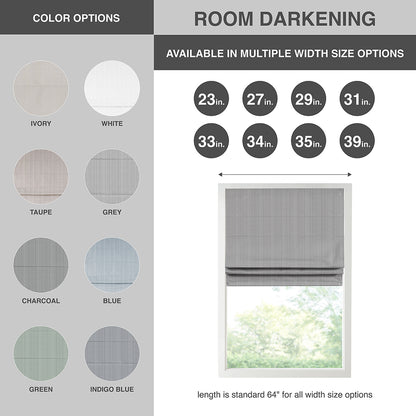 Madison Park Basketweave Room Darkening Cordless Roman Shade