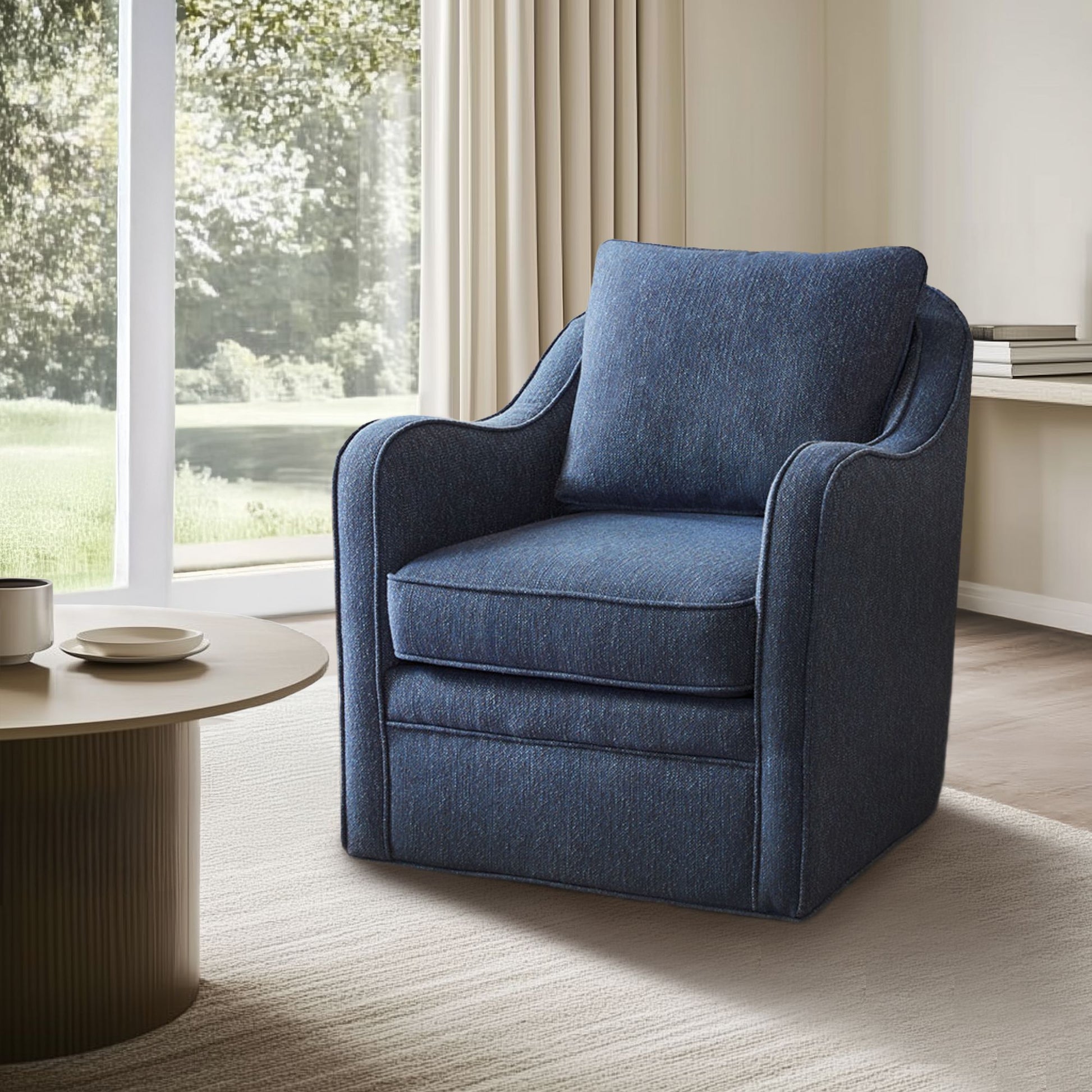 Madison Park Wide Seat Swivel Arm Chair