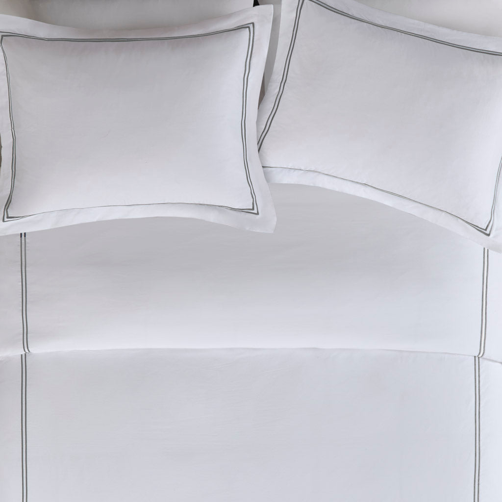 Madison Park Signature 100% Cotton Sateen Embroidered Duvet Cover Set