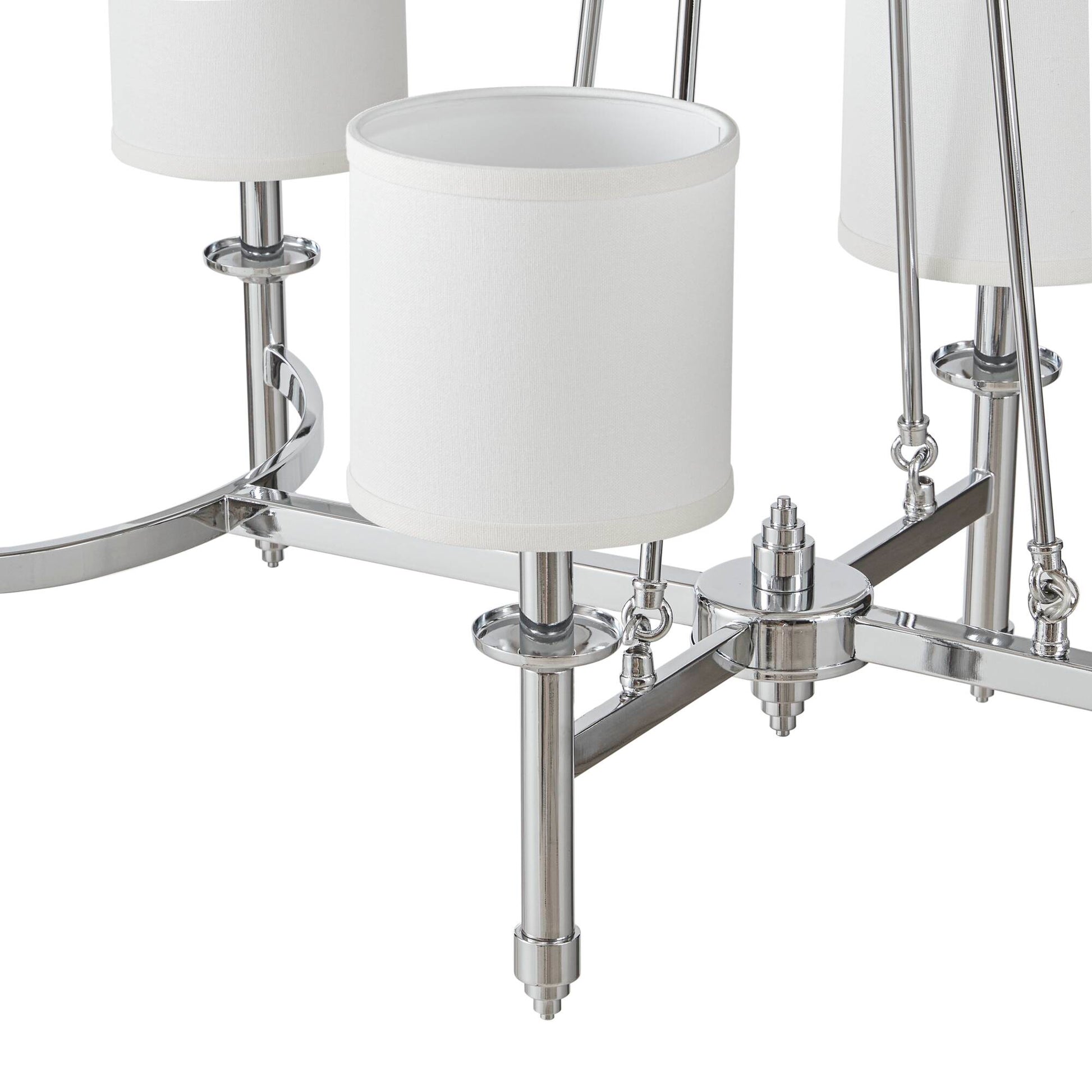 Hampton Hill 6-light Chandelier with Fabric Drum Shades