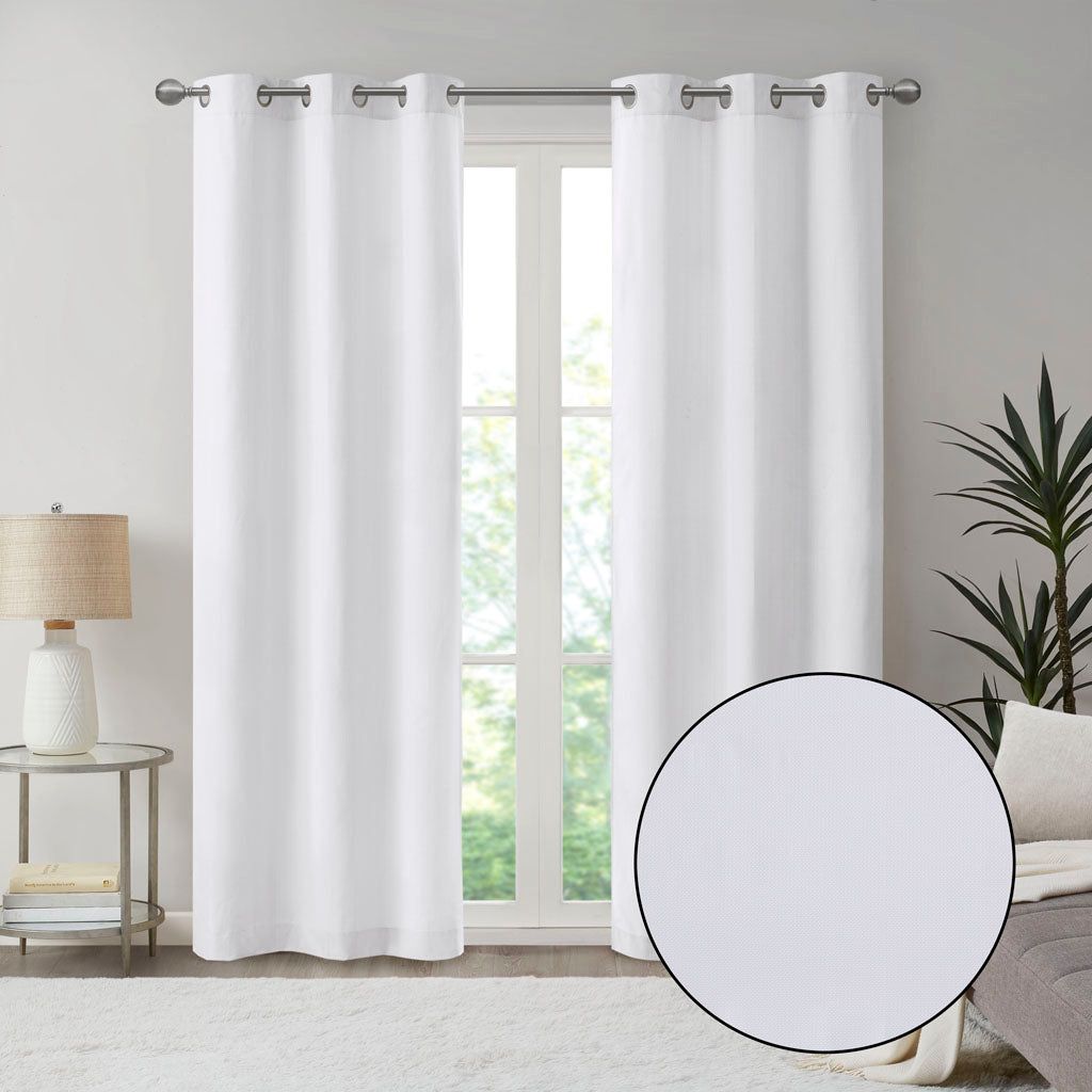 Madison Park Basketweave Room Darkening Curtain Panel Pair