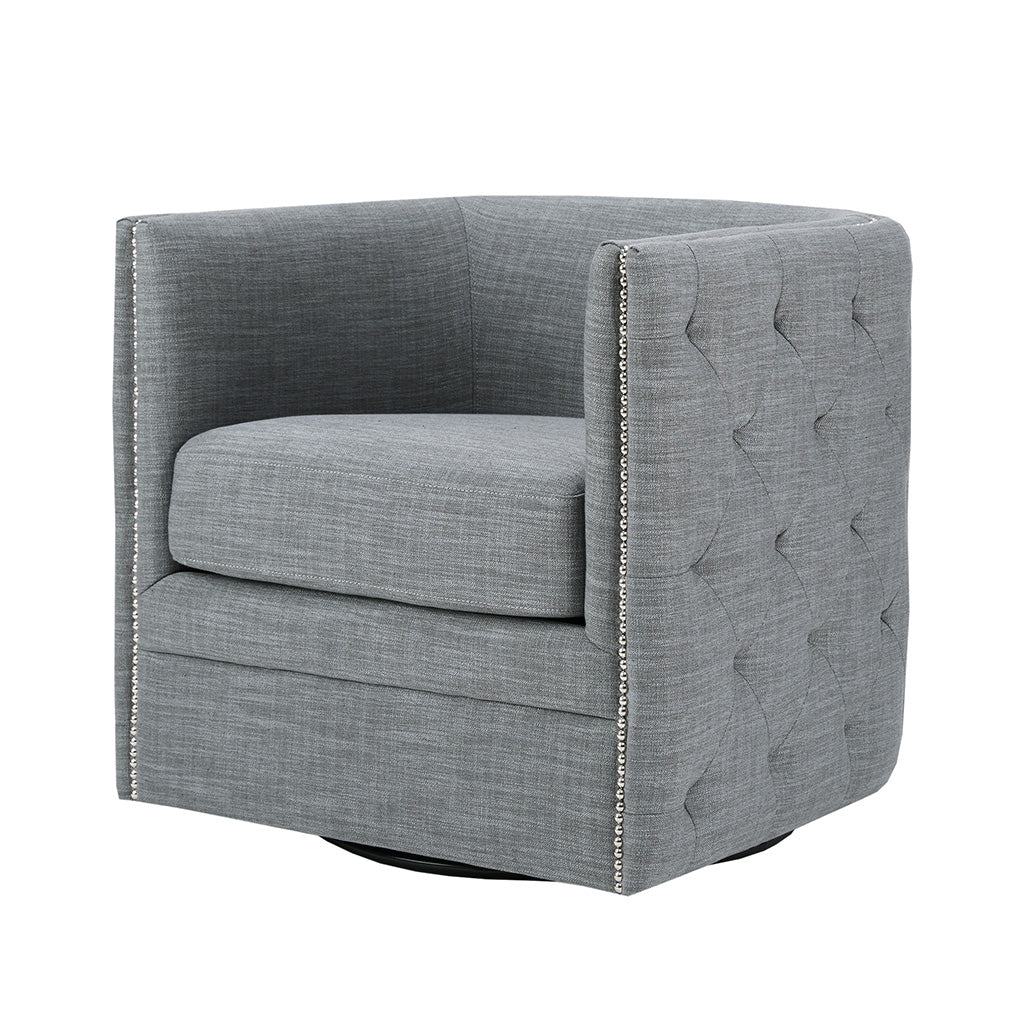 Madison Park Tufted Barrel Swivel Chair