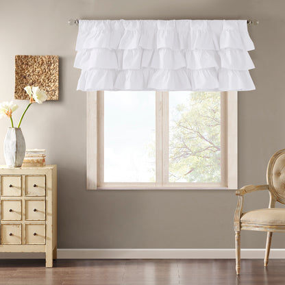 Madison Park Cotton Oversized Ruffle Valance