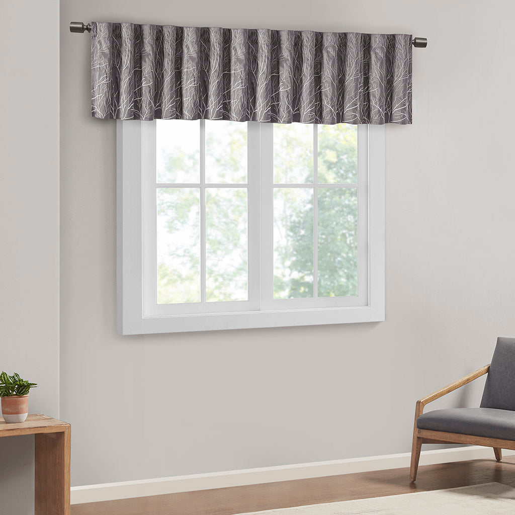 Madison Park Faux Silk Embroidered Window Valance