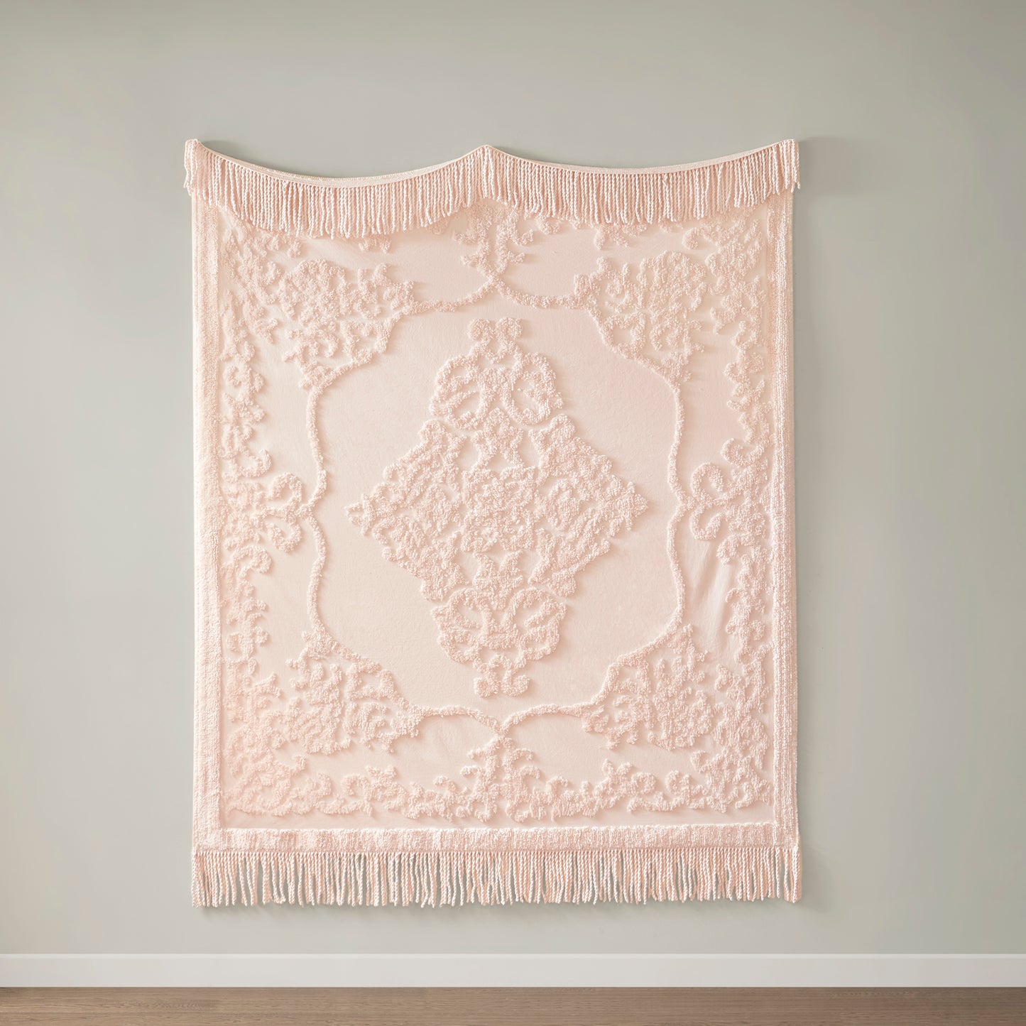 Madison Park 100% Cotton Tufted Chenille Lightweight Throw With Fringe Tassel 50" x 60"
