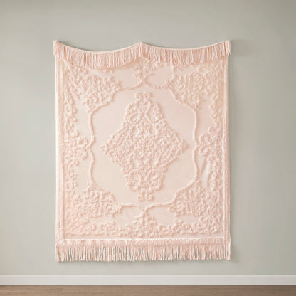 Madison Park 100% Cotton Tufted Chenille Lightweight Throw With Fringe Tassel 50" x 60"
