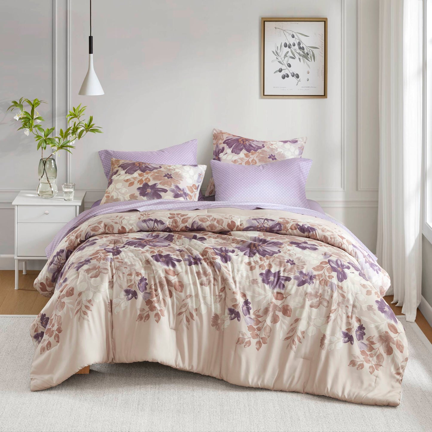 Madison Park Essentials Floral Comforter Set with Bed Sheets