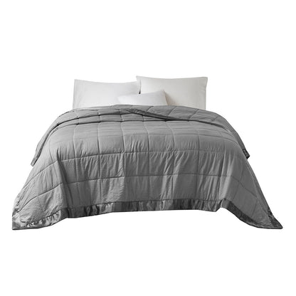 Madison Park Oversized Down Alternative Blanket with Satin Trim