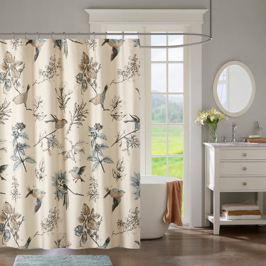 Madison Park Printed Cotton Shower Curtain