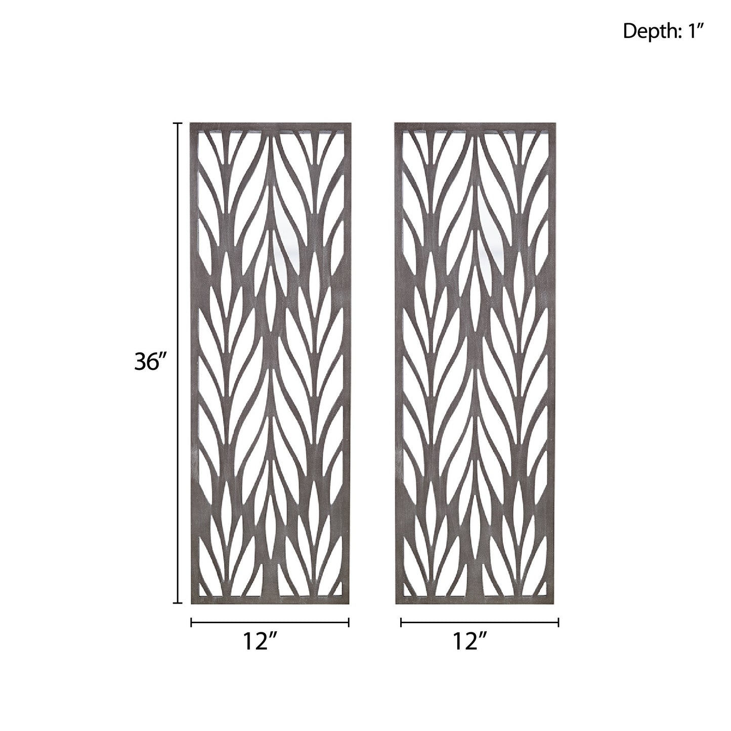 Madison Park Grey Laser Cut Wood 2-piece Panel Wall Decor Set