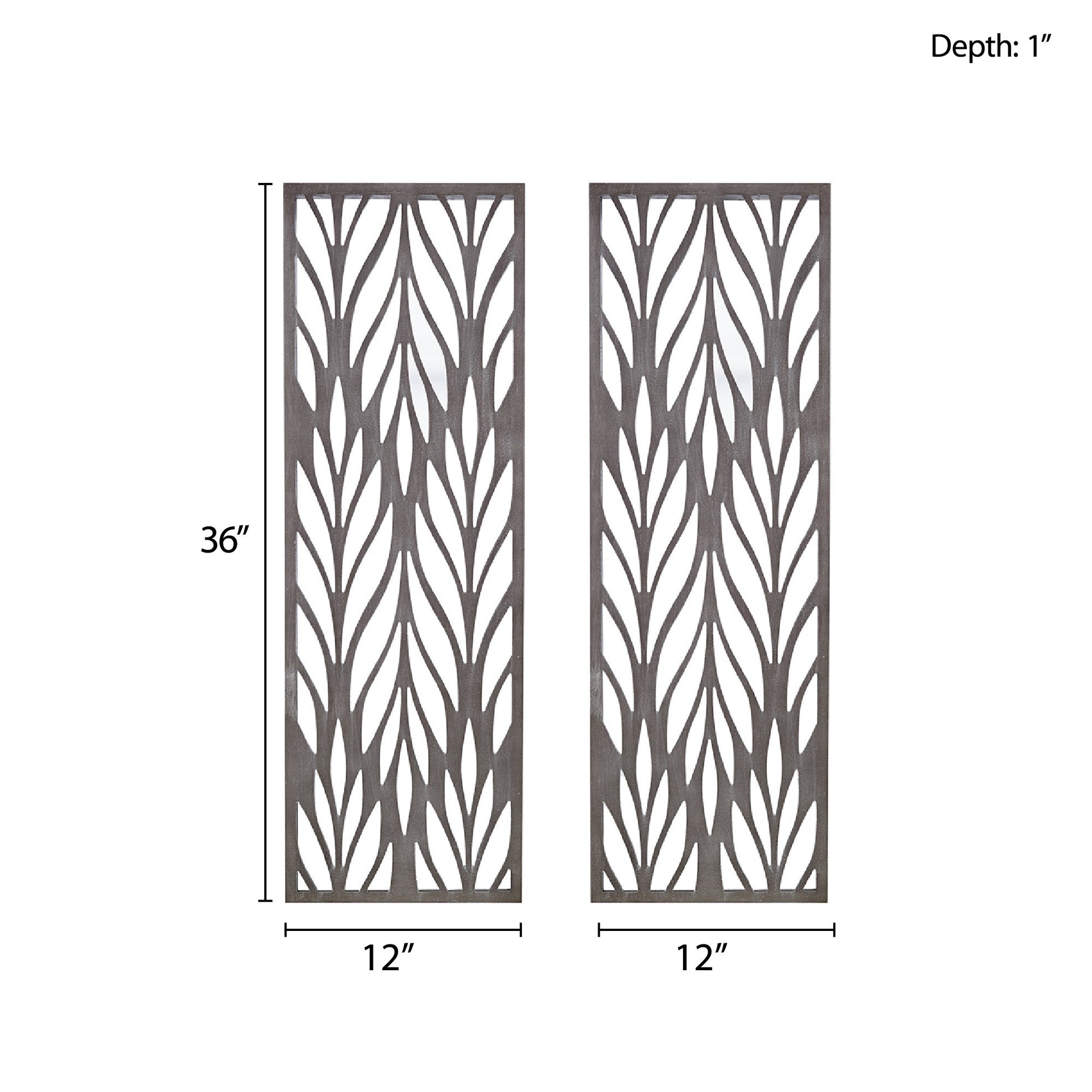 Madison Park Grey Laser Cut Wood 2-piece Panel Wall Decor Set