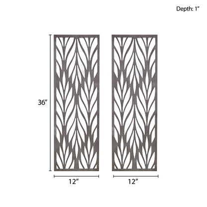Madison Park Grey Laser Cut Wood 2-piece Panel Wall Decor Set