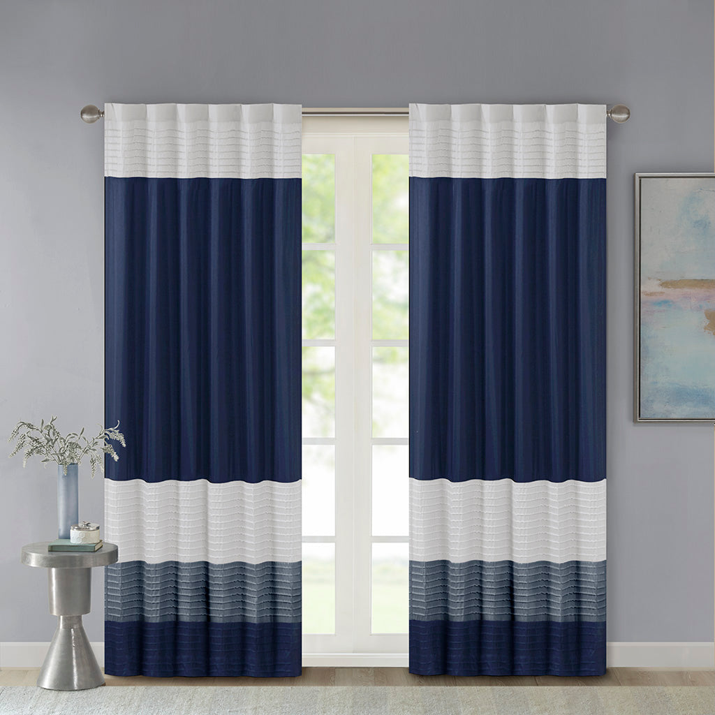 Madison Park Polyoni Pintuck Curtain Panel