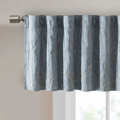 Madison Park Faux Silk Embroidered Window Valance