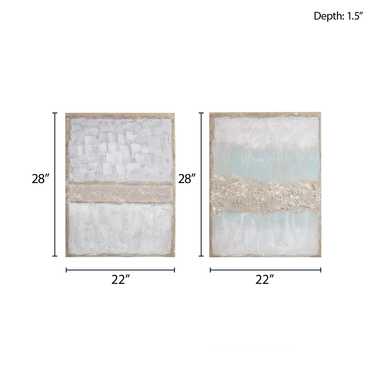 Madison Park Hand Embellished Glitter 2-piece Canvas Wall Art Set